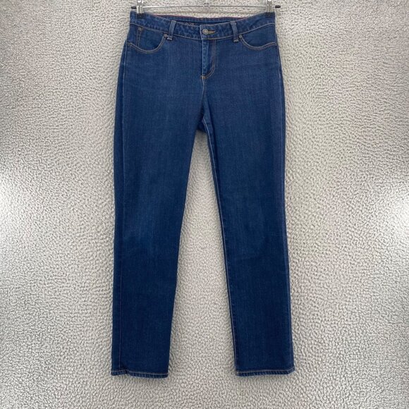 Talbots Jeans Womens 6 28 Blue Dark Wash Denim Signature Skinny Ankle Everyday - Picture 1 of 11